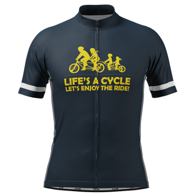 Men's Life's a Cycle, Let's Enjoy The Ride! Short Sleeve Cycling Jersey