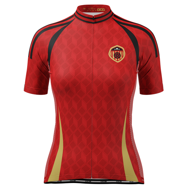 Women's Belgium Soccer Short Sleeve Cycling Jersey