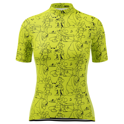Women's Steamboat Willie Sketches Short Sleeve Cycling Jersey