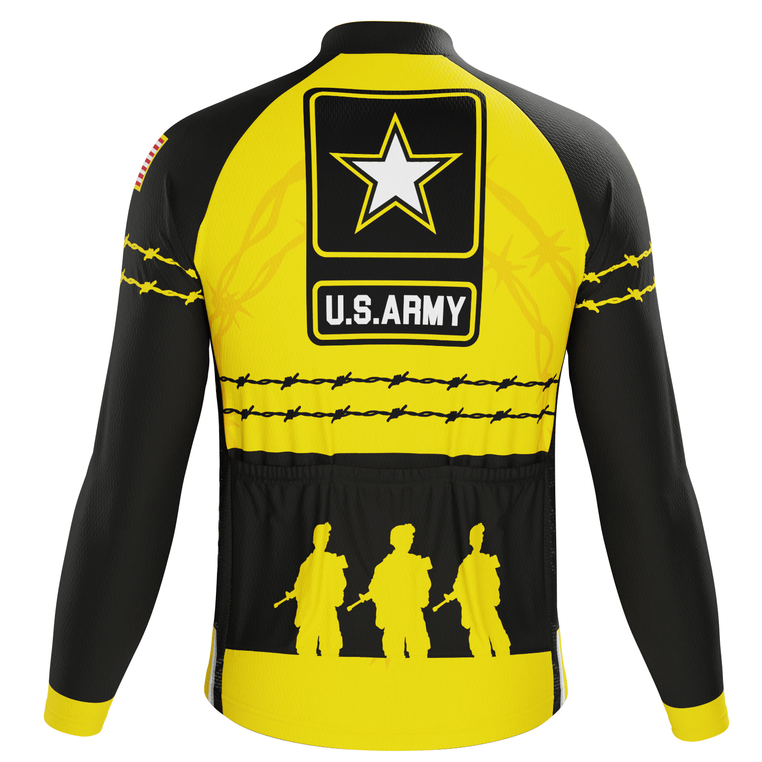 Men's USAF Army Troops Barbed Wire Long Sleeve Cycling Jersey