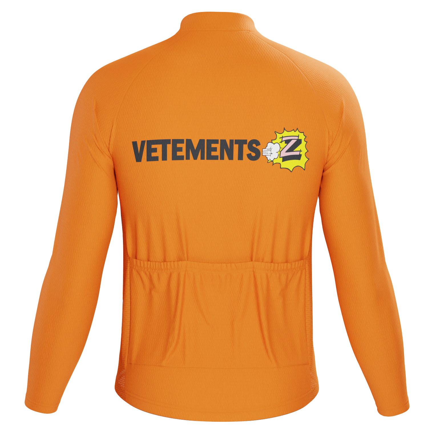 Men's Retro Vetements Team Z Orange Long Sleeve Cycling Jersey