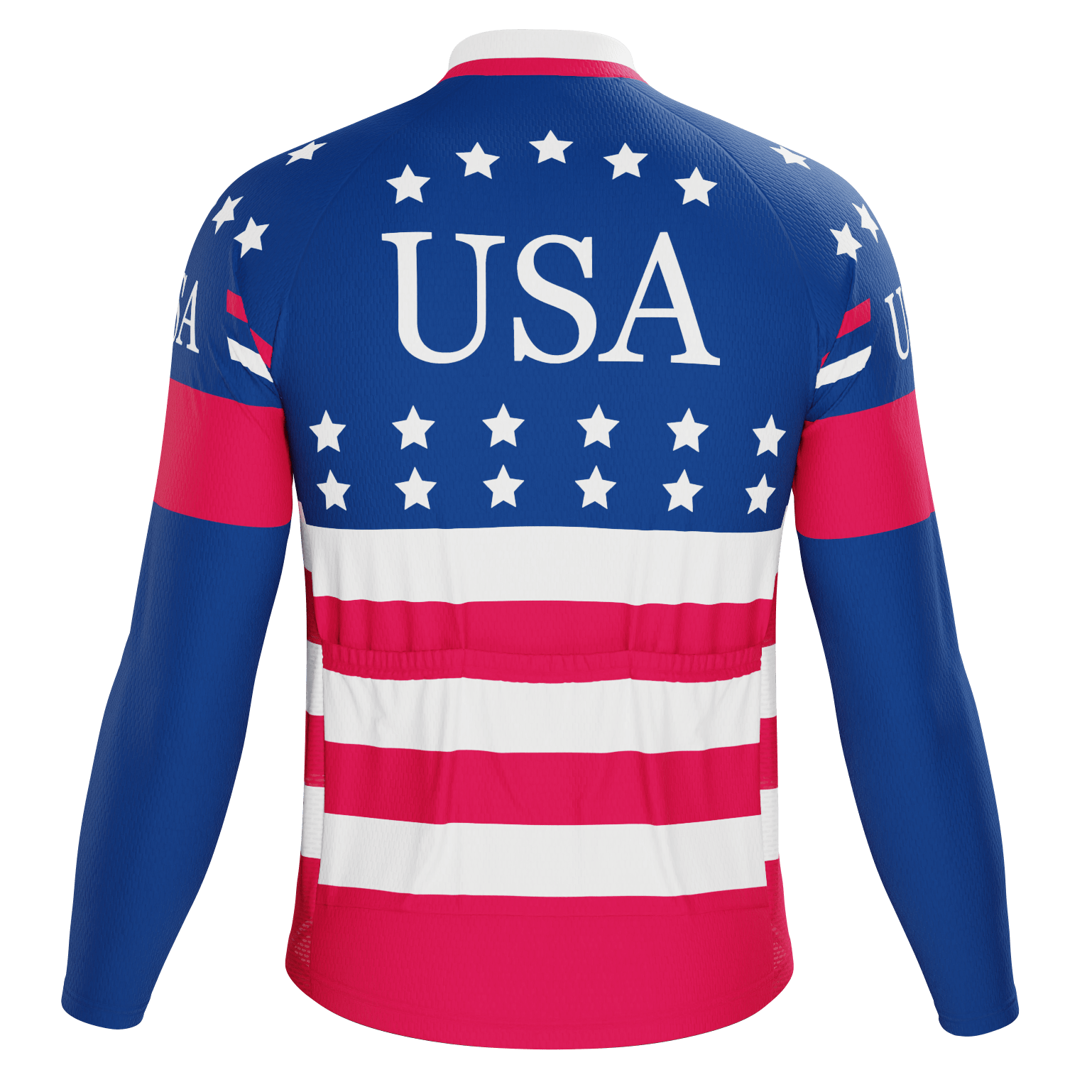Men's American Stars and Stripes USA Icon Long Sleeve Cycling Jersey