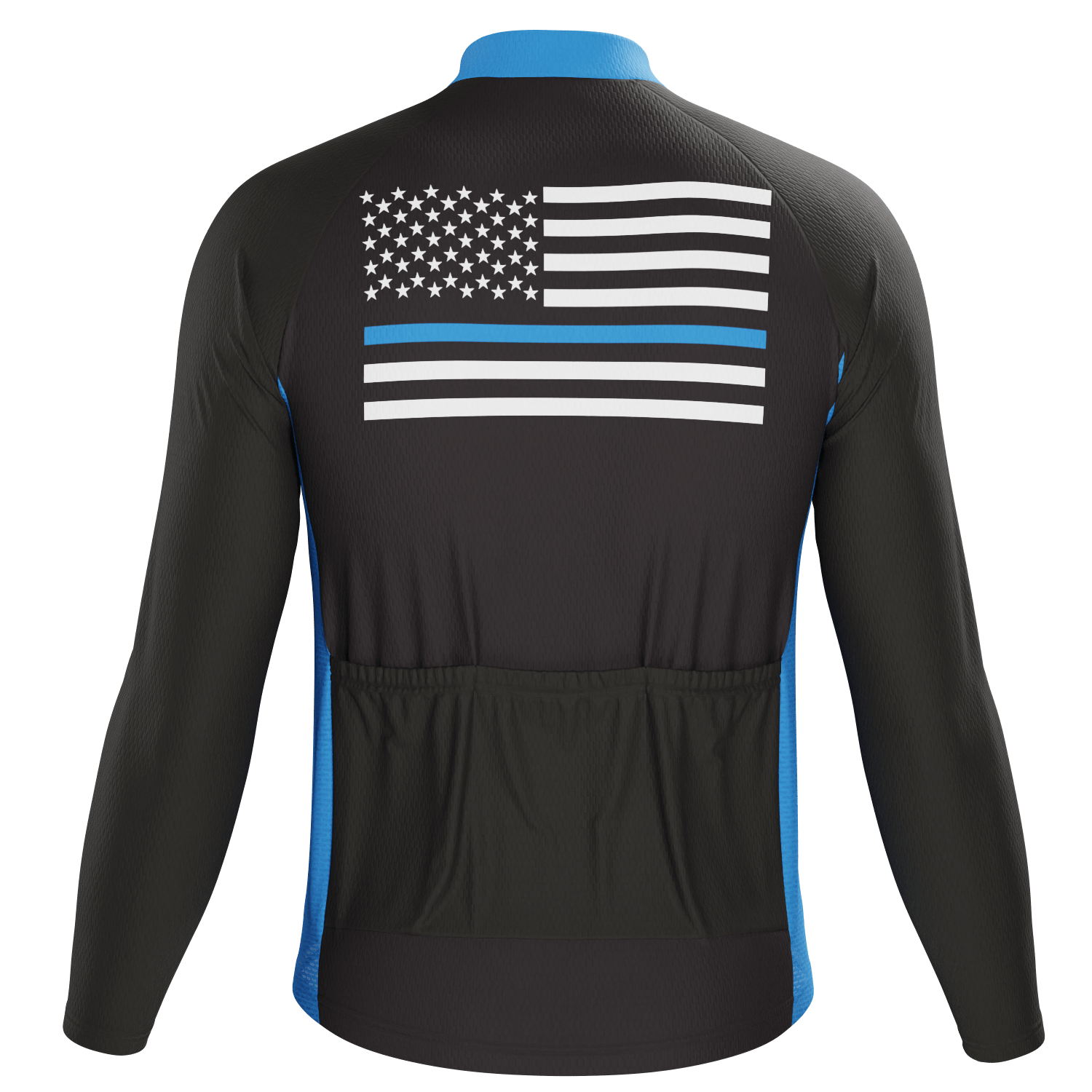 Men's Blue American National Flag Long Sleeve Cycling Jersey