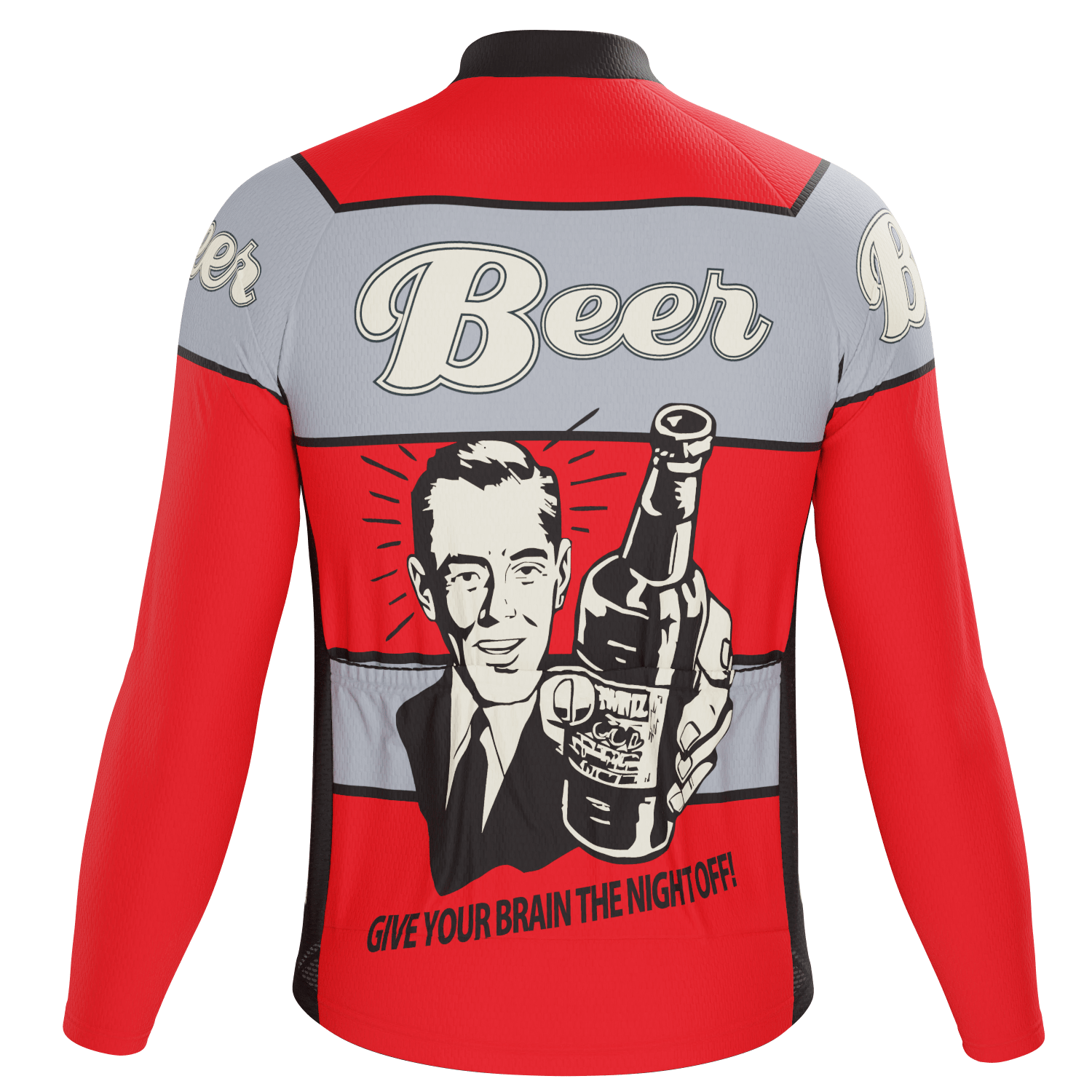 Men's Night Off Beer Long Sleeve Cycling Jersey