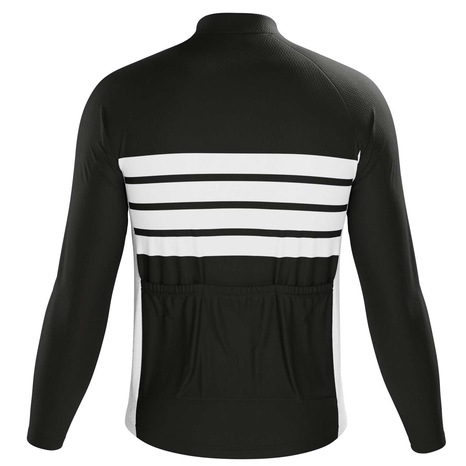 Men's Retro Four Stripe Black Long Sleeve Cycling Jersey