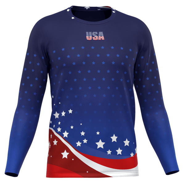 Men's American Stars and Stripes USA Icon Long Sleeve Running Shirt