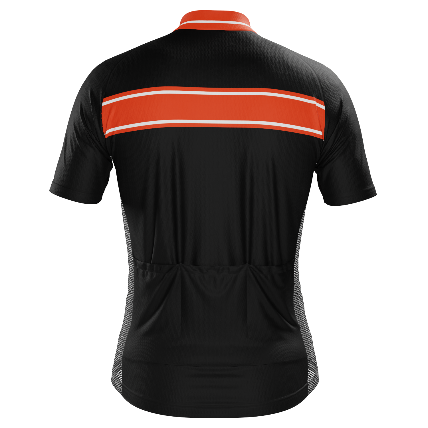 Men's Red Stripe Black Short Sleeve Cycling Jersey