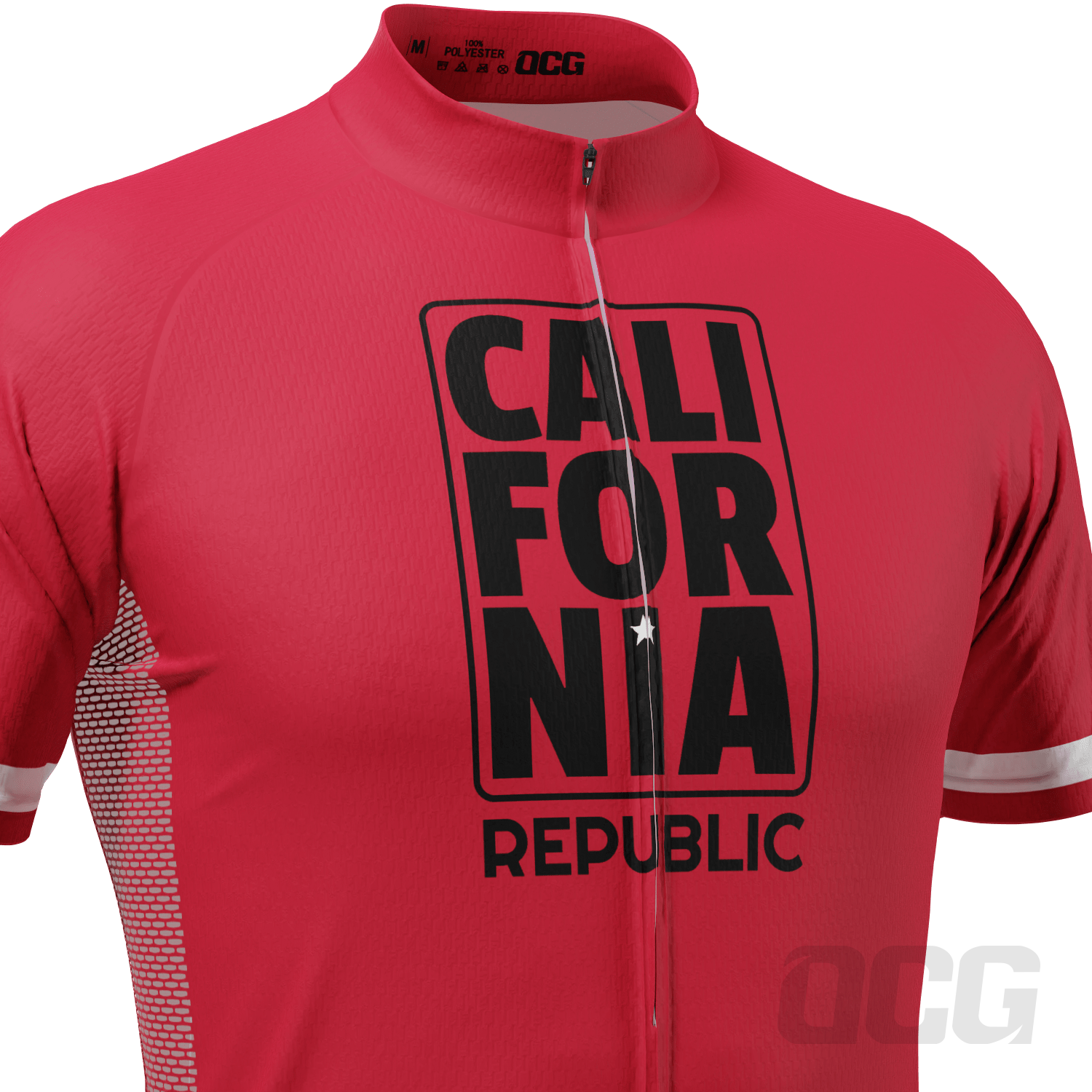 Men's California Republic Series 1 (Red) Short Sleeve Cycling Jersey