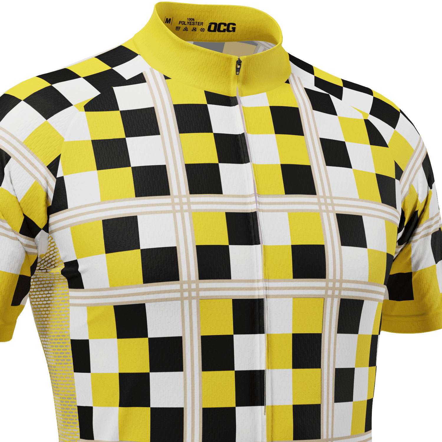 Men's Checkered Plaid Short Sleeve Cycling Jersey