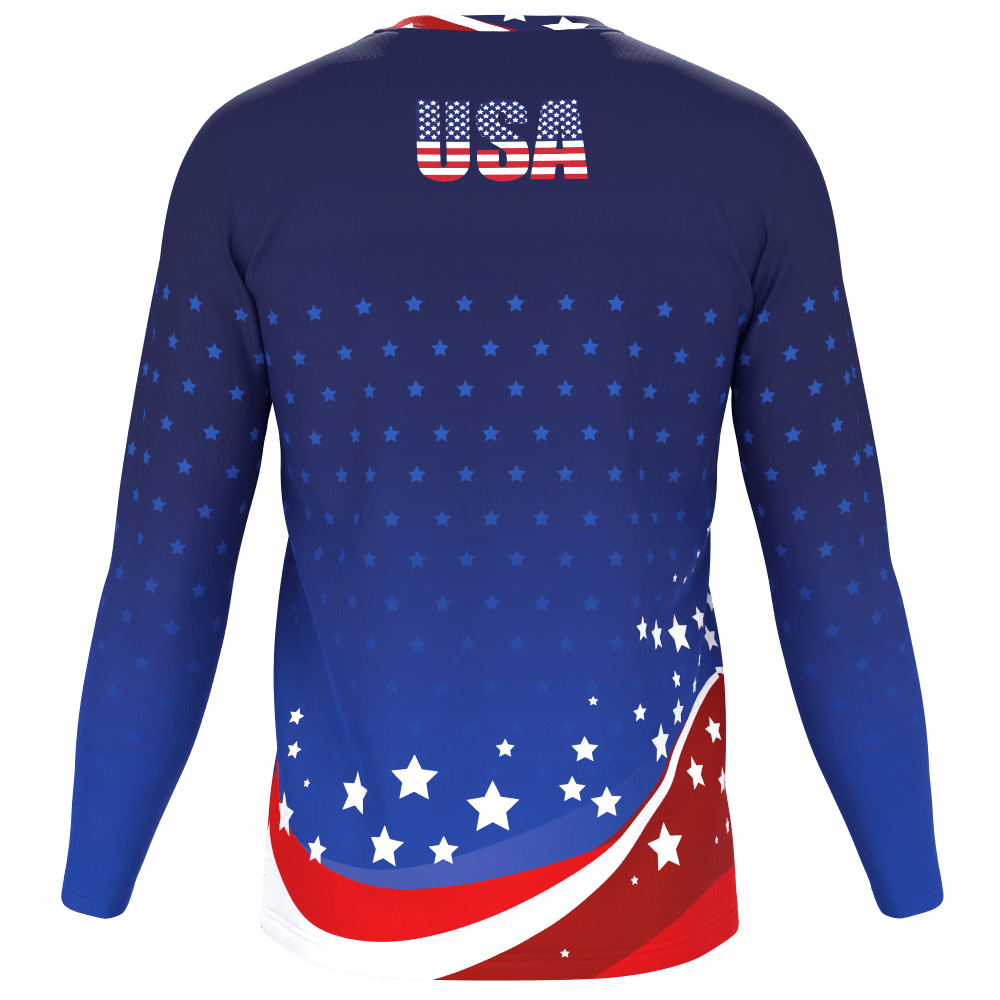 Men's American Stars and Stripes USA Icon Long Sleeve Running Shirt