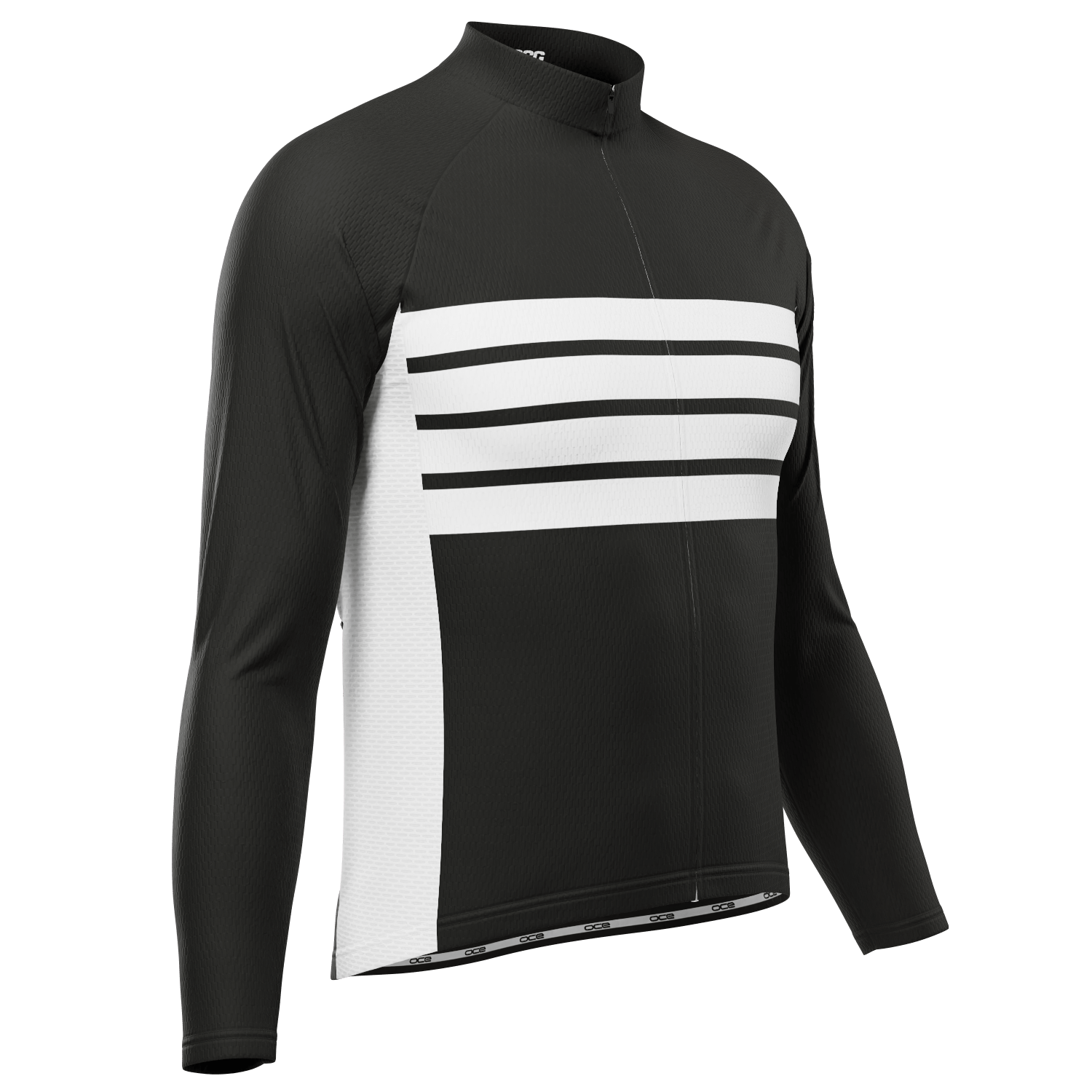 Men s Retro Four Stripe Black Long Sleeve Cycling Jersey