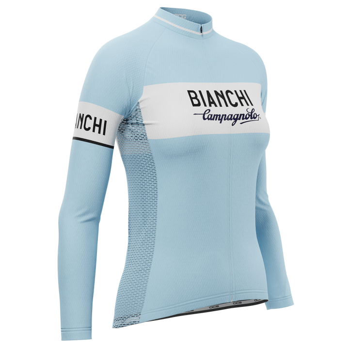 bianchi bicycle jersey Women's Retro Bianchi Long Sleeve Cycling Jersey
