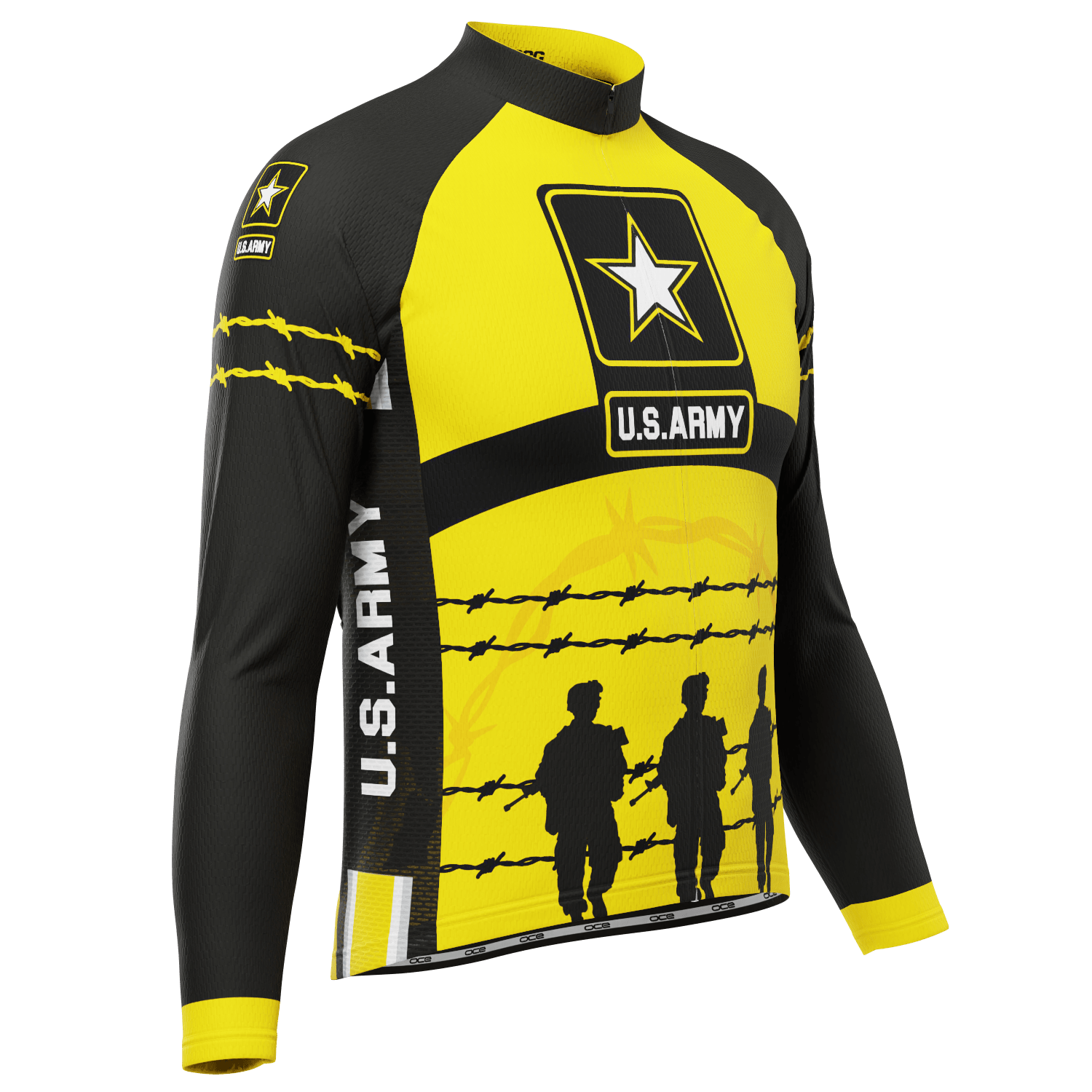 Men's USAF Army Troops Barbed Wire Long Sleeve Cycling Jersey