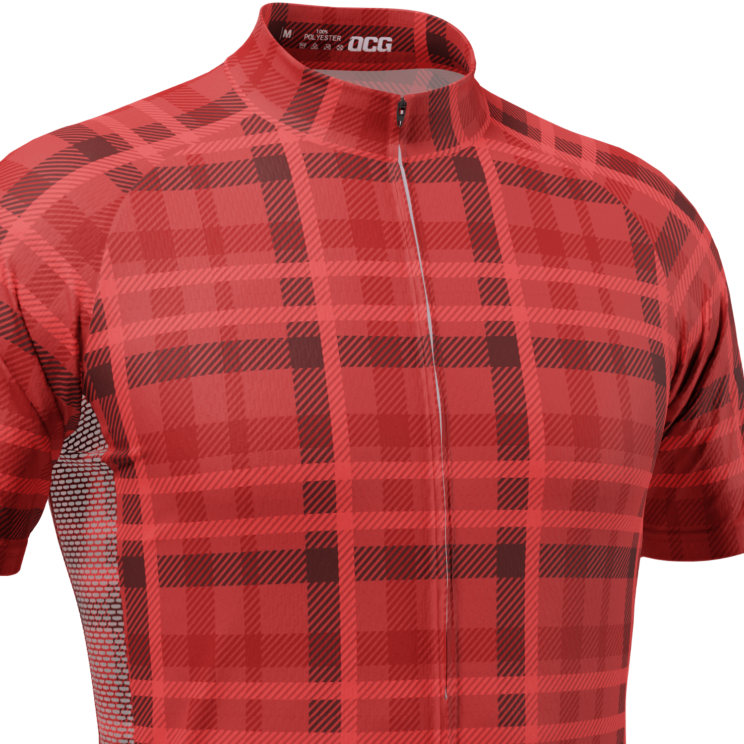 Men's Plaid Tartan Pattern Short Sleeve Cycling Jersey