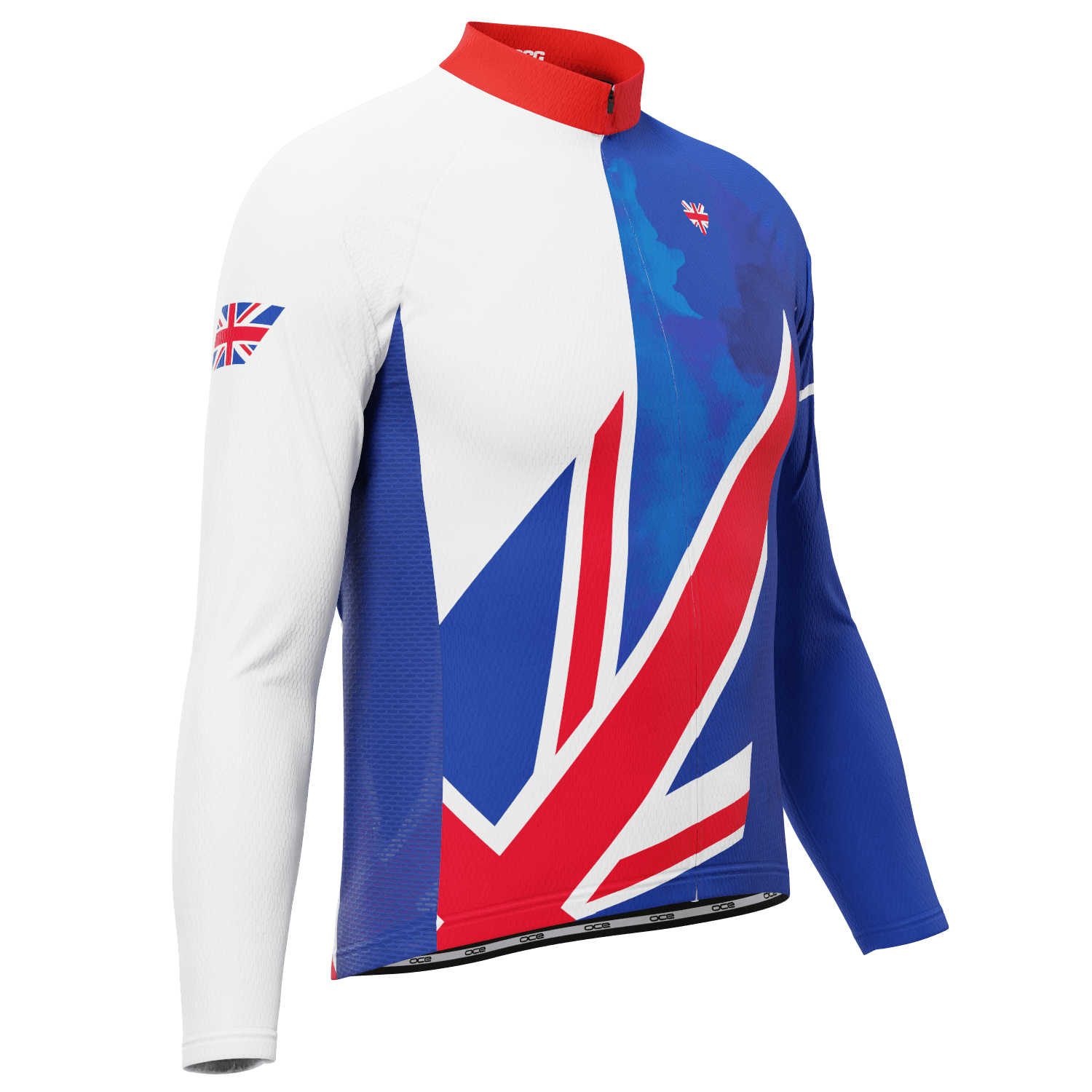 Men's UK Badge Union Jack National Flag Long Sleeve Cycling Jersey