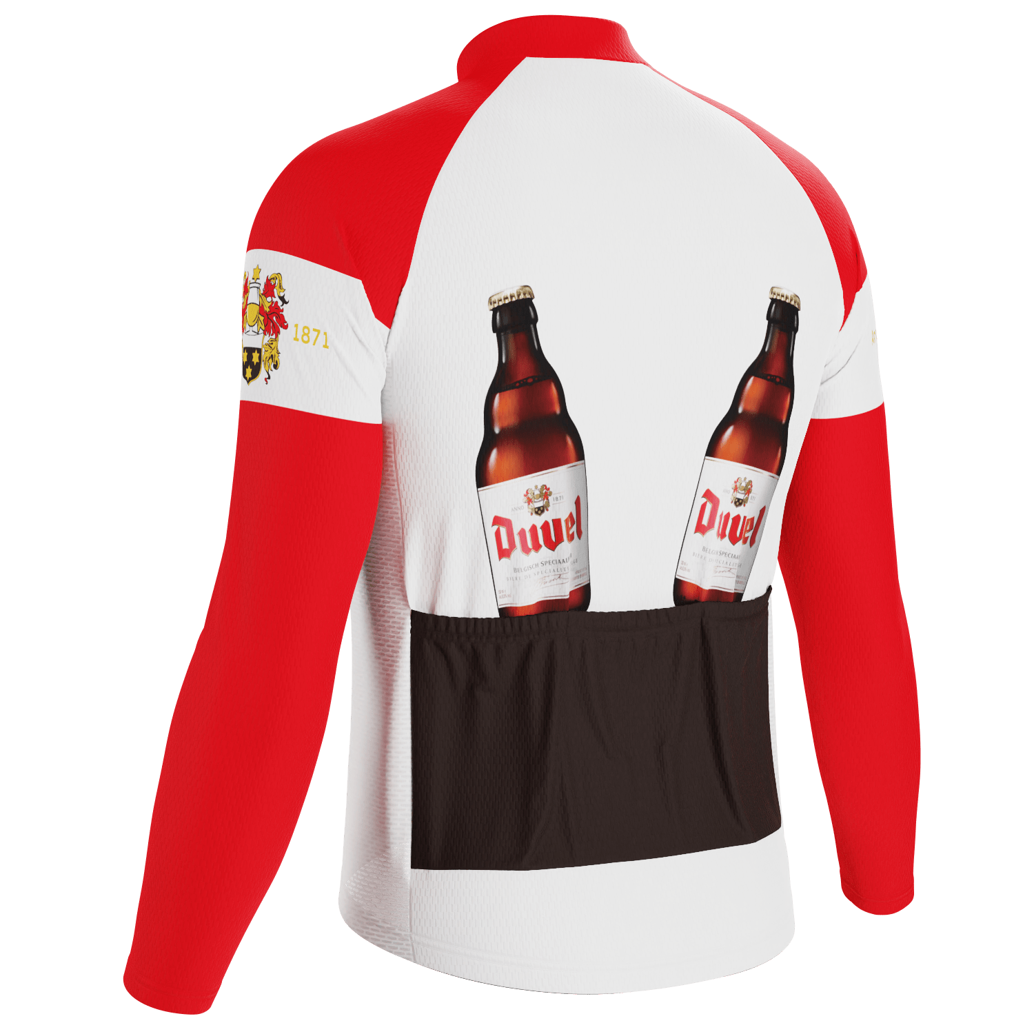 Men's Duvel Red Retro Long Sleeve Cycling Jersey