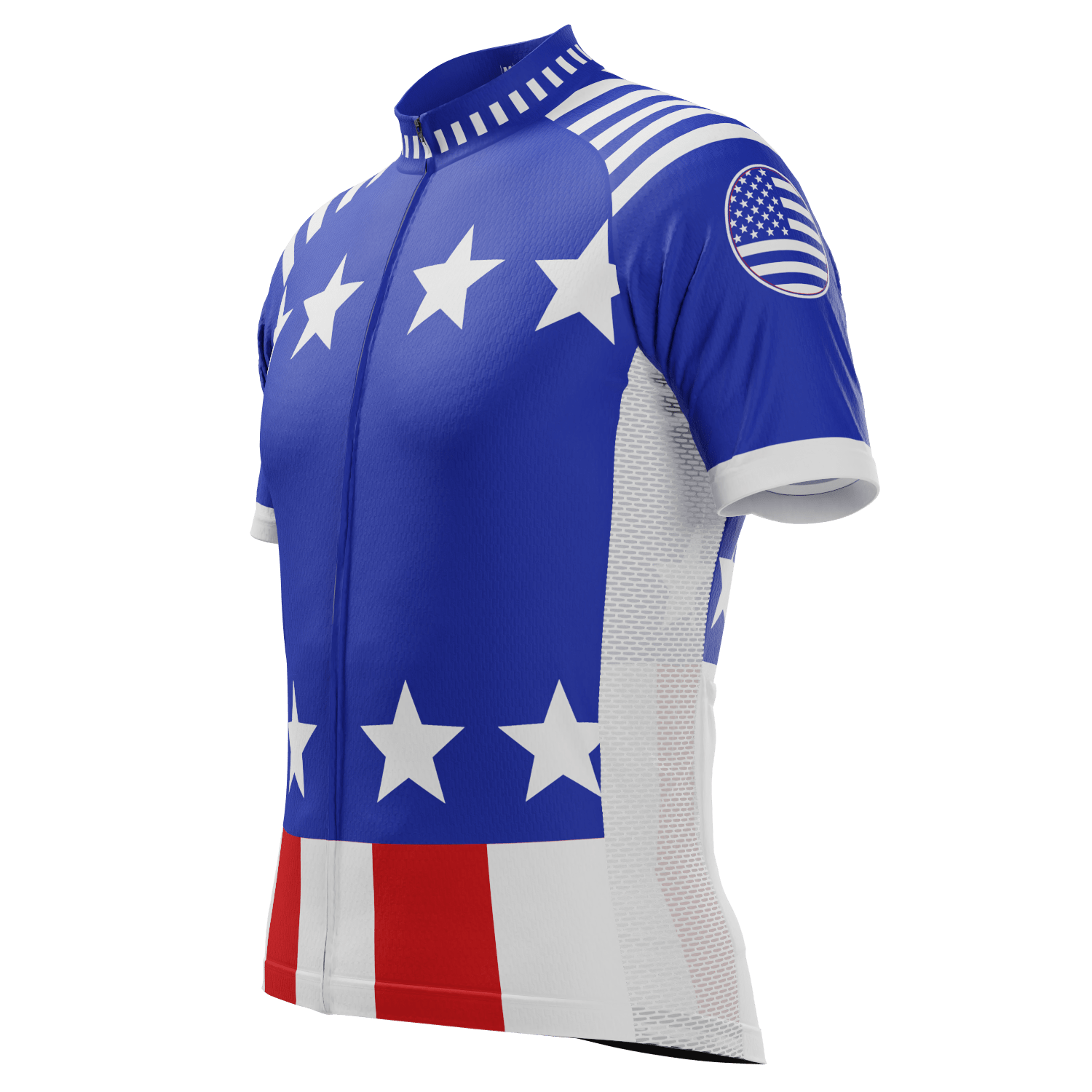 Men's Blue Americas Short Sleeve Cycling Jersey