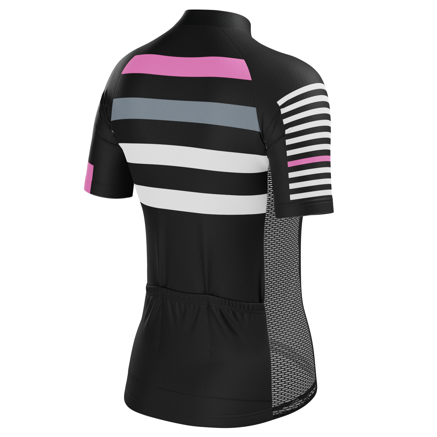 Women's Four Stripes with Pink Short Sleeve Cycling Jersey