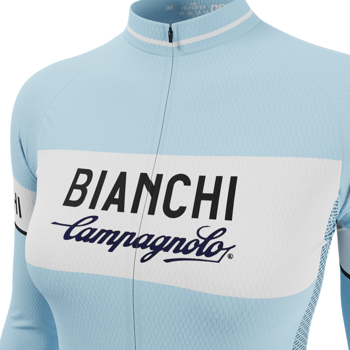 bianchi rennrad trikot damen Retro Damen Bianchi Langarm-Radtrikot