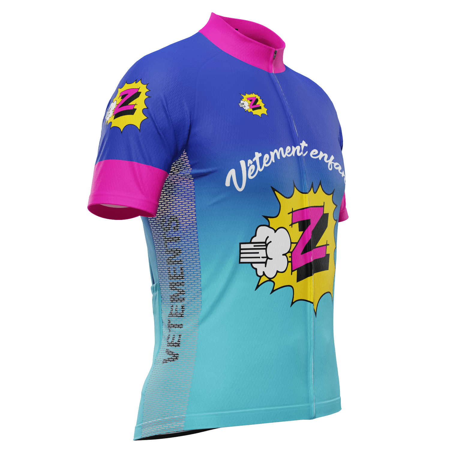 Men's Vetements Enfants Team Z Retro Short Sleeve Cycling Jersey