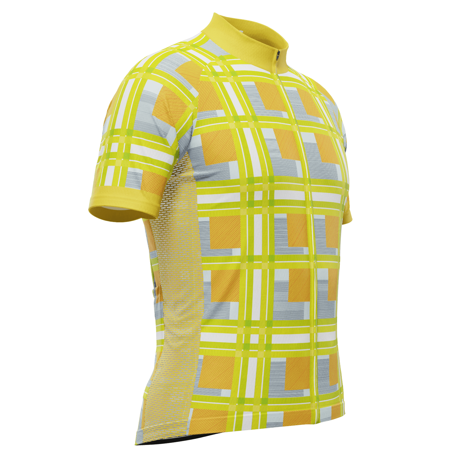 Men's Criss-Crossed Tartan Short Sleeve Cycling Jersey