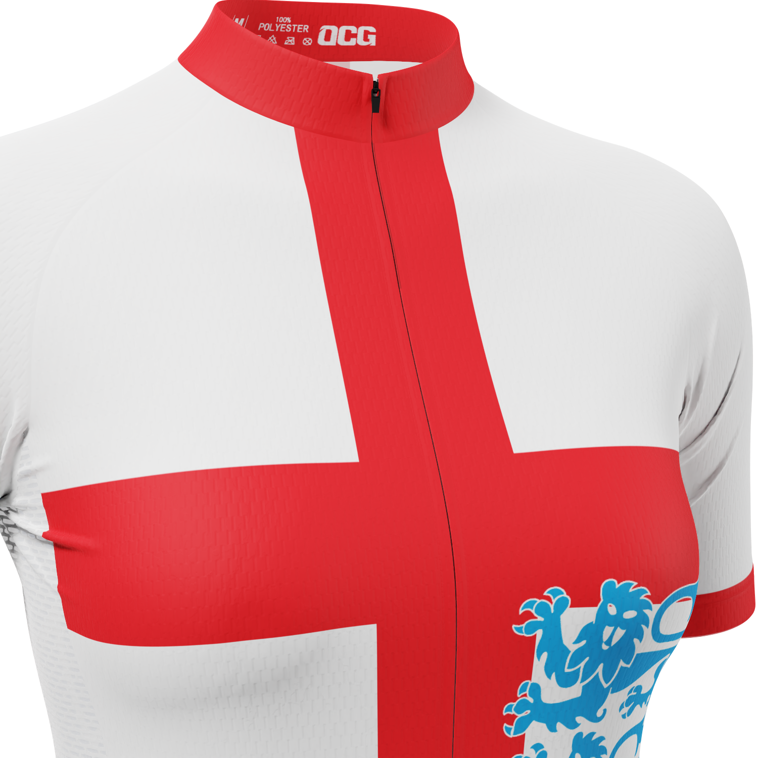 Women's Three Lions England National Flag Short Sleeve Cycling Jersey