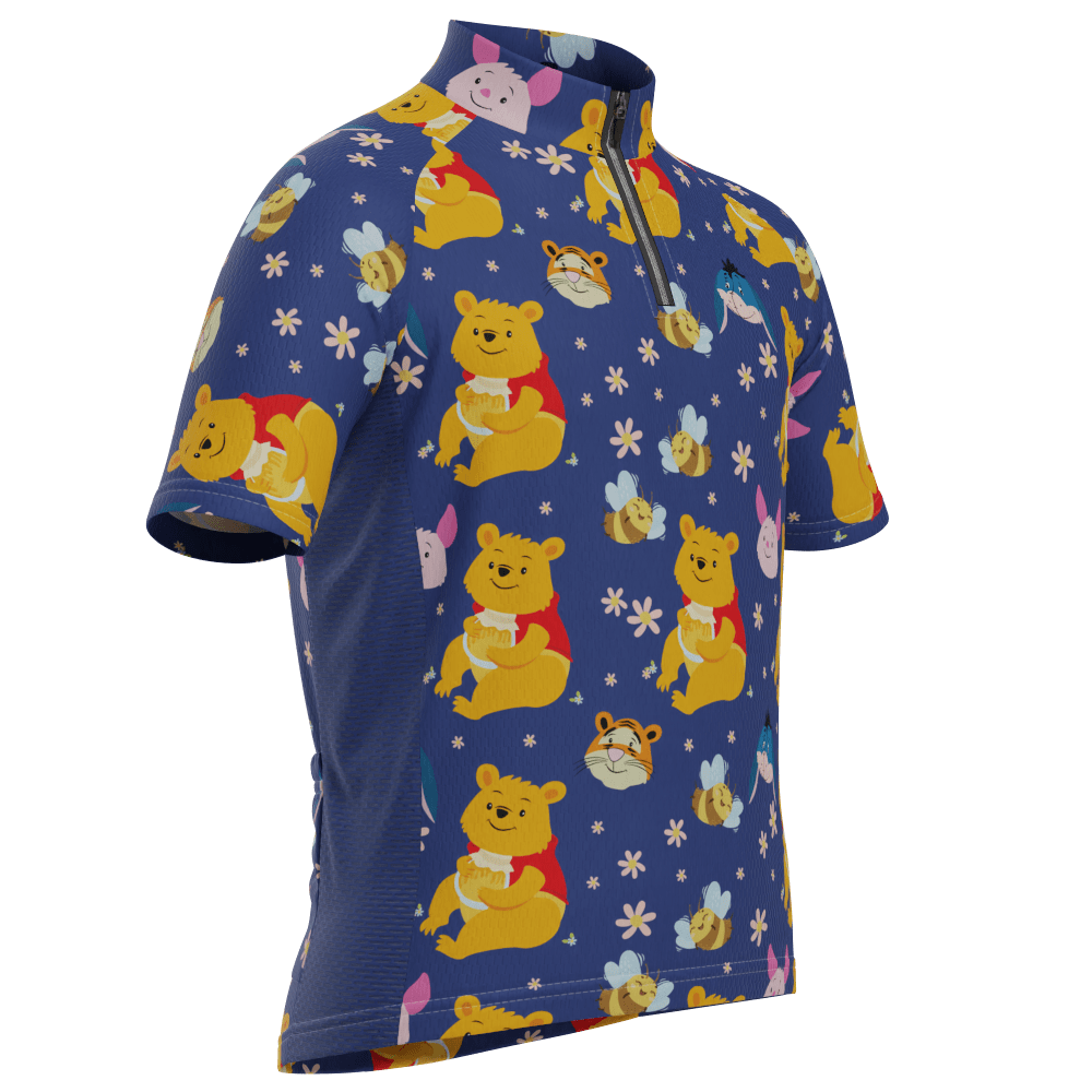 Kid's Winnie The Pooh & Bees Short Sleeve Cycling Jersey