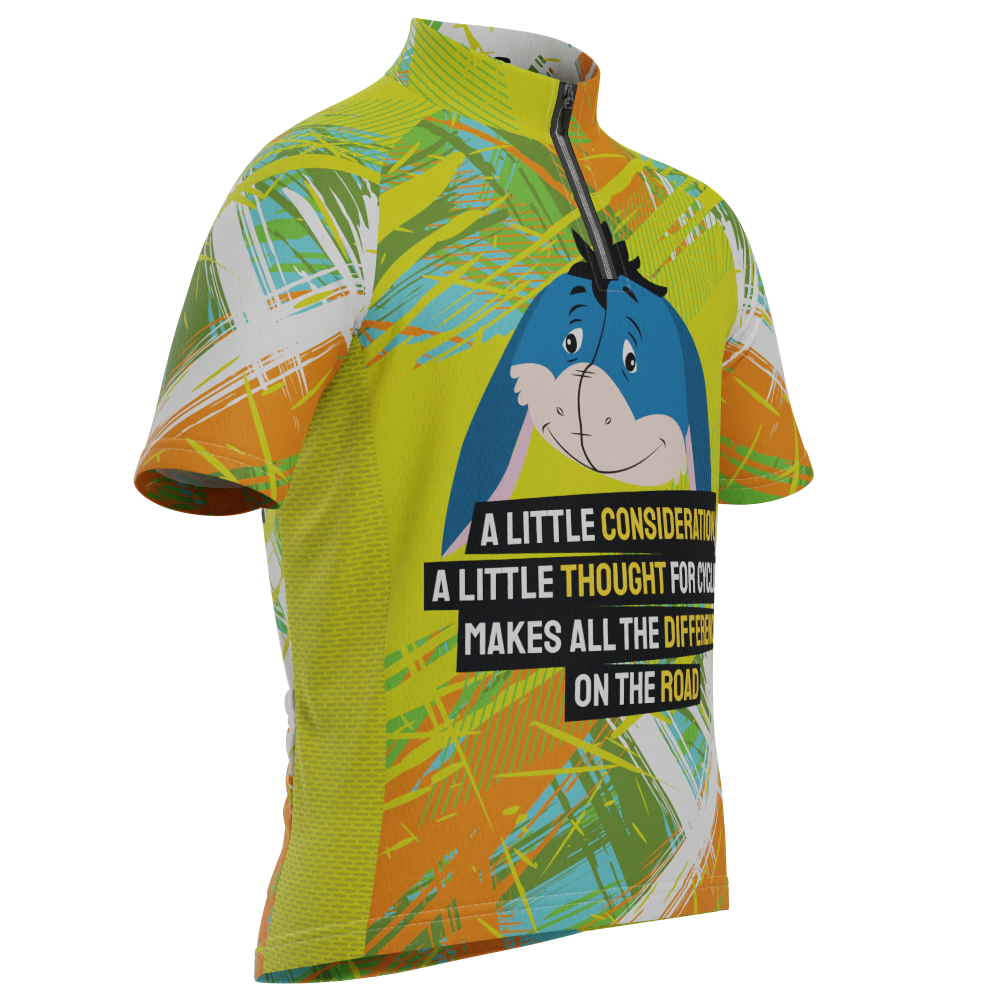 Kid's Eeyore On The Road Short Sleeve Cycling Jersey