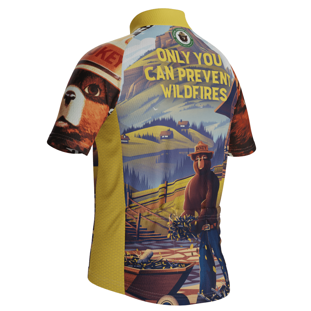 Kid's Smokey Bear Prevent Wildfires Country Series Short Sleeve Cycling Jersey