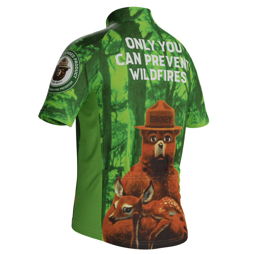 Kid's Smokey Bear Prevent Wildfires Country Short Sleeve Cycling Jersey