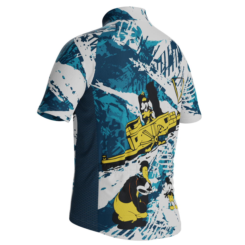 Kid's Steamboat Willie In The Sea Short Sleeve Cycling Jersey