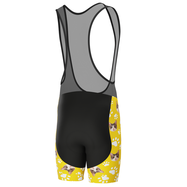 Men's Custom Pet Paws Cycling Bib Personalized & Durable Yellow