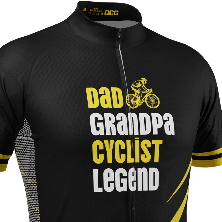 Men's Dad & Grandpa Cycling Jersey Quick-Dry Performance Black