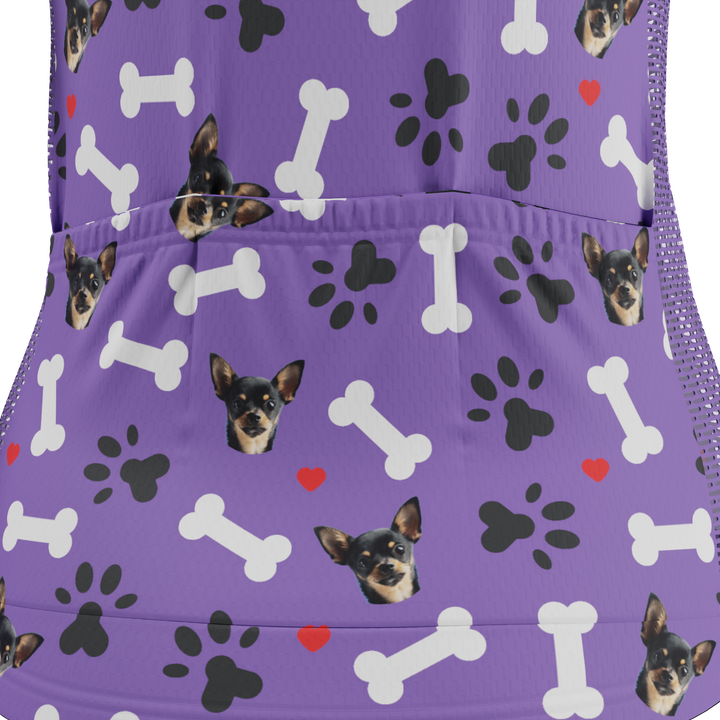 Women's Custom Pet Bones Cycling Kit Durable & Personalized Purple