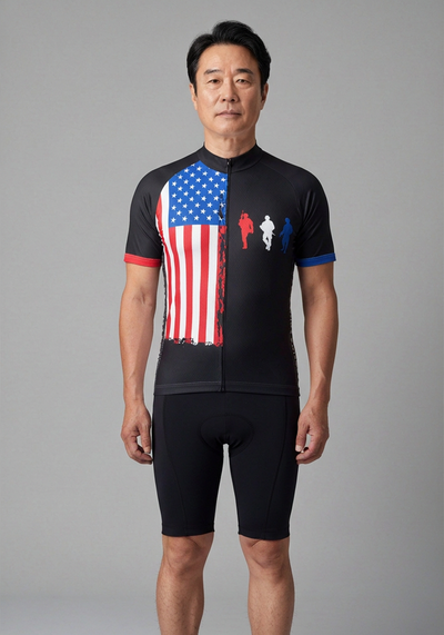 Fight For Freedom Soldiers American Flag Cycling Jersey - _default - front view