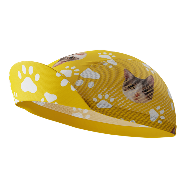 Unisex Custom Pet Paws Cycling Cap Quick-Dry Made-to-Order Comfort Yellow