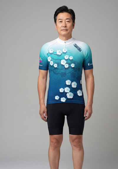 Mens Team Sakura Short Sleeve Cycling Jersey - front view