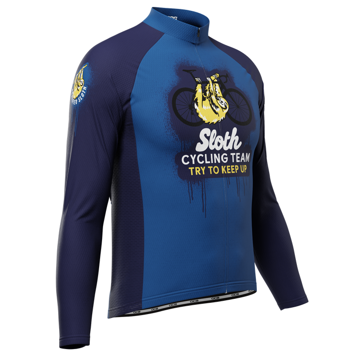 Men's Navy Sloth Cycling Jersey Custom Comfort & Performance Navy Blue