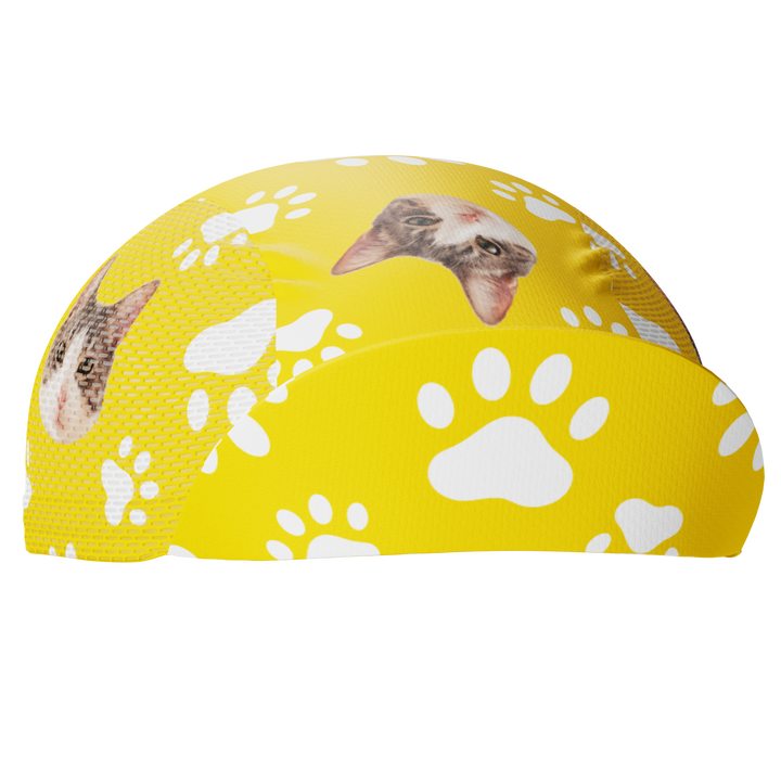 Unisex Custom Pet Paws Cycling Cap Quick-Dry Made-to-Order Comfort Yellow