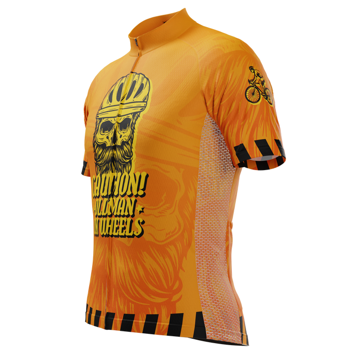 Men's Old Man On Wheels Cycling Jersey Premium Breathable Performance Orange