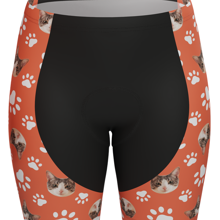 Custom Pet Paws Women's Cycling Kit Vibrant Performance Wear Red