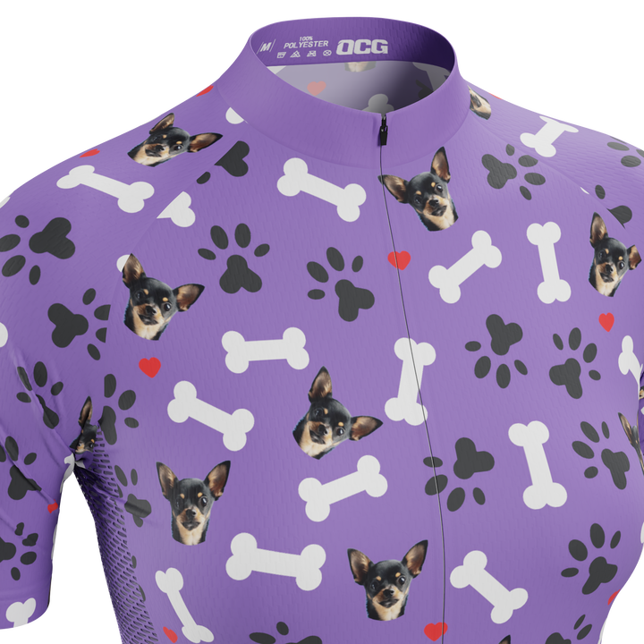 Women's Custom Pet Bones Cycling Kit Durable & Personalized Purple