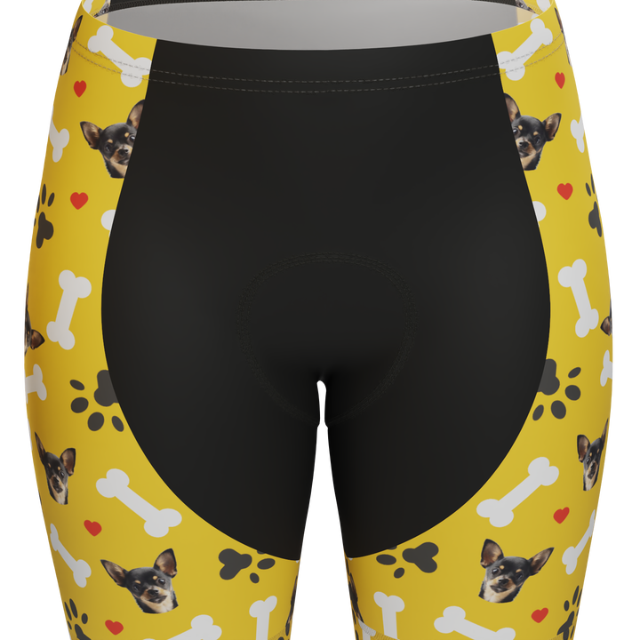 Women's Custom Pet Bones Cycling Kit Durable & Personalized Yellow