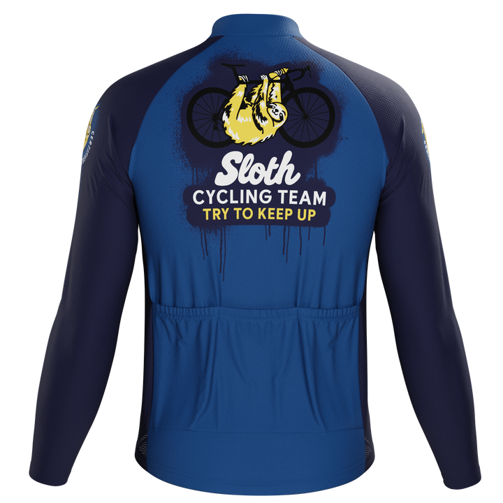 Men's Navy Sloth Cycling Jersey Custom Comfort & Performance Navy Blue