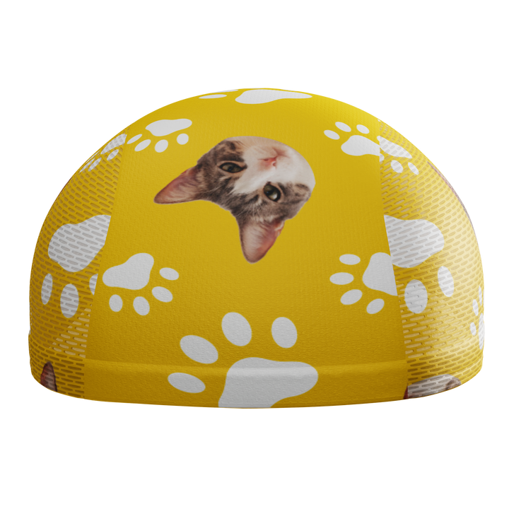Unisex Custom Pet Paws Cycling Cap Quick-Dry Made-to-Order Comfort Yellow