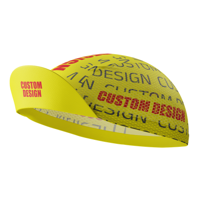 Unisex Full Custom Design Quick Dry Cycling Cap Made-to-Order Performance Yellow
