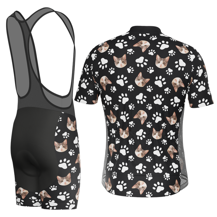 Men's Custom Pet Paws Cycling Kit Performance & Comfort Black