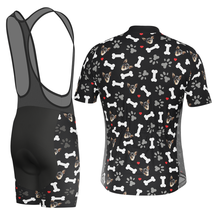 Men's Custom Pet Bones Cycling Kit Durable Personalized Gear Black