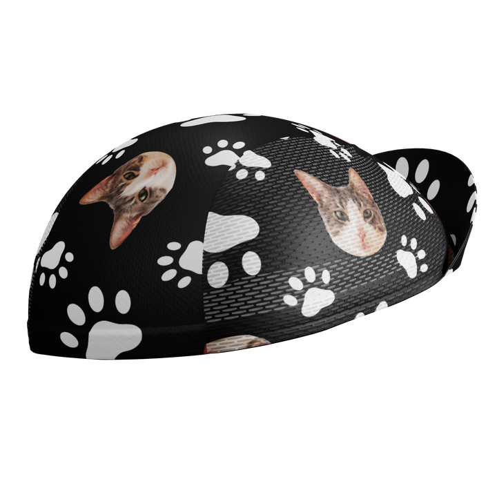 Unisex Custom Pet Paws Cycling Cap Quick-Dry Made-to-Order Comfort Black
