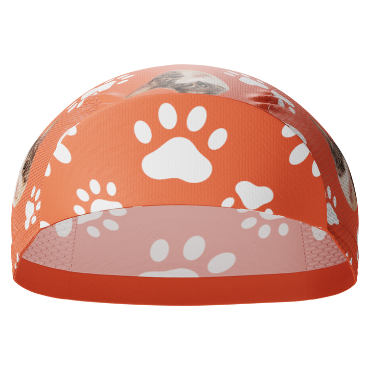 Unisex Custom Pet Paws Cycling Cap Quick-Dry Made-to-Order Comfort Red